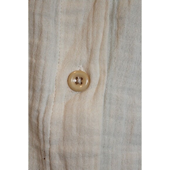 MATE The Label 100% Organic Cotton Gauze Button Down‎ Shirt NATURAL SZ XL NWT - Picture 7 of 10